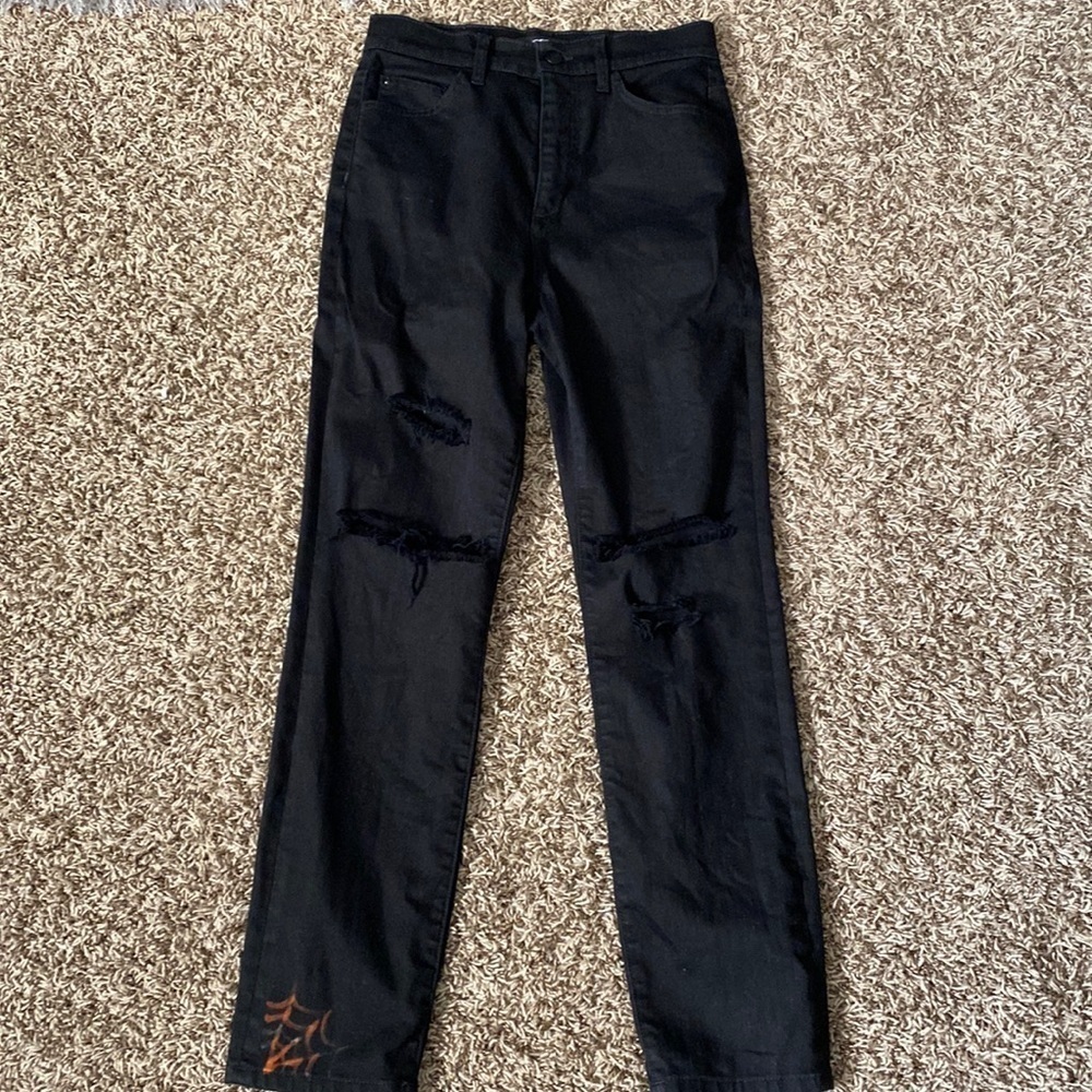 Joe’s jeans high rise black straight ankle jeans size 26